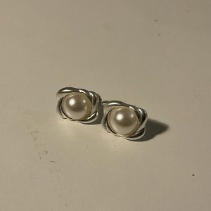 Faux pearl earring
